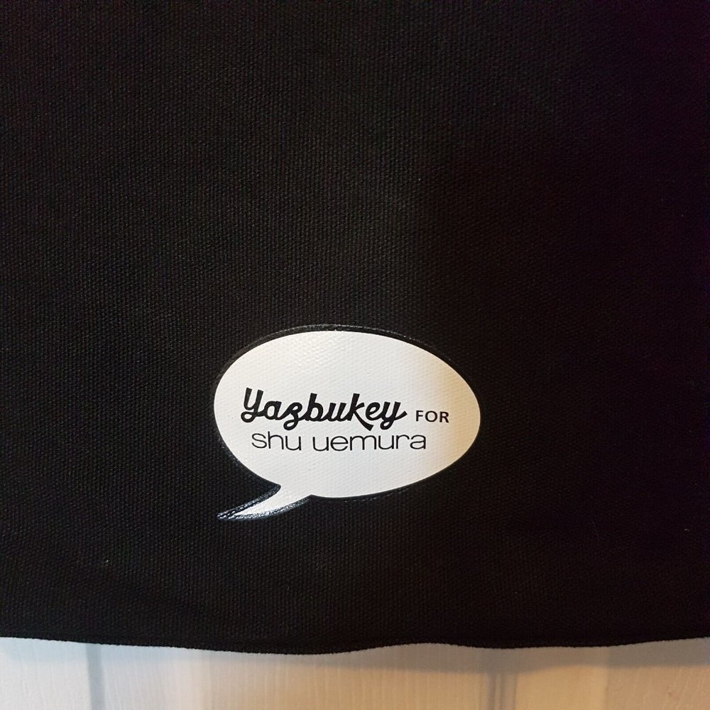 Yazbukey for SHU UEMURA Canvas Tote Bag Purse I Love My Shu Shu Black - Picture 4 of 9